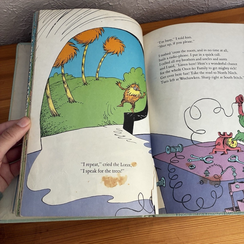 Dr. Seuss Collectible The Lorax 1971 First Library Edition Lake Erie - Picture 9 of 16
